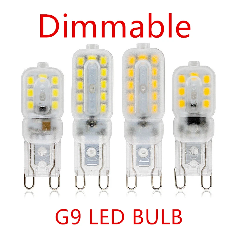 Free Shipping 3PCS LED Bulb 3W 5W 7W G9 Light Dimmable AC 220V Lamp Spotlight Chandelier Lighting Replace 20w 30w Halogen Lamp