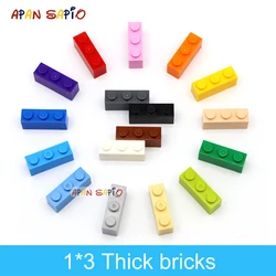 60pcs DIY Building Blocks Thick Figures Bricks 1x3 Dots Educational Creative Size Compatible With 3622 Plastic Toys for Children