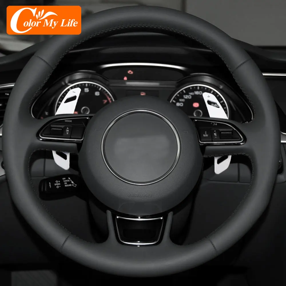 Color My Life 2Pcs/Set Car Steering Wheel Shifters Shift Paddles for Audi A1 A3 S3 RS3 A4L S4 RS4 A5 S5 RS5 A6L S6 RS6 A7 Q5 TT