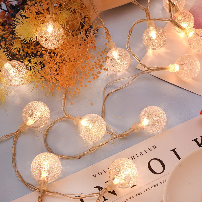 10M 80LEDS Crystal Ball 5M/10M Battery Lamp Power LED String Fairy Lights Garlands Tree Garden Christmas Decor for Outdoor