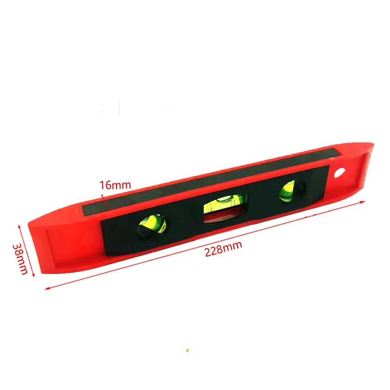Spirit Level Bubble Ruler 3 Bubble 9 Inch ABS Shell Magnetic Mini Pocket Spirit Level Tool Level Gelembung Horisontal Vertikal