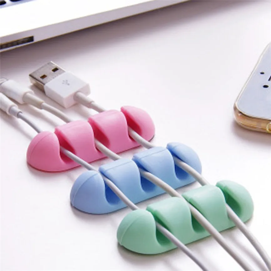 2 Pcs Cute Cable Fixed Storage Headphone Headset Wire Wrap Cord Winder Organizer Cable Collector Silica Dropshipping