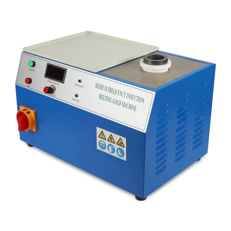 Forno de fusão de ouro de frequência média 2kg, máquina de fundição de ouro, cadinho de grafite resistente a altas temperaturas, dourado,