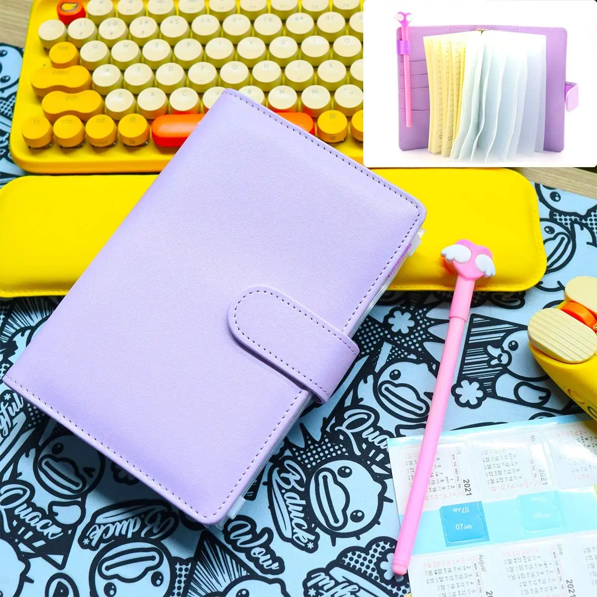 New 2021 A6 Budget Binder 6 Ring Leather Binder Notebook Planner Organizer with Cash Budget Envelope System with 10 Envelopes