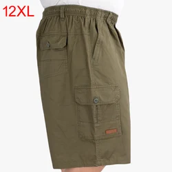 Short d'été en coton taille haute pour homme, pantalon de plage avec poches et fermeture éclair, grande taille, 6xl, 7xl, 8xl, 9XL, 10XL, 11XL, 12XL