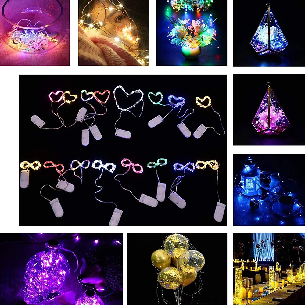 Guirlande lumineuse LED en fil de cuivre, 10 pièces/lot, éclairage de vacances, pour salle de noël, chambre à coucher, décoration intérieure de fête de mariage