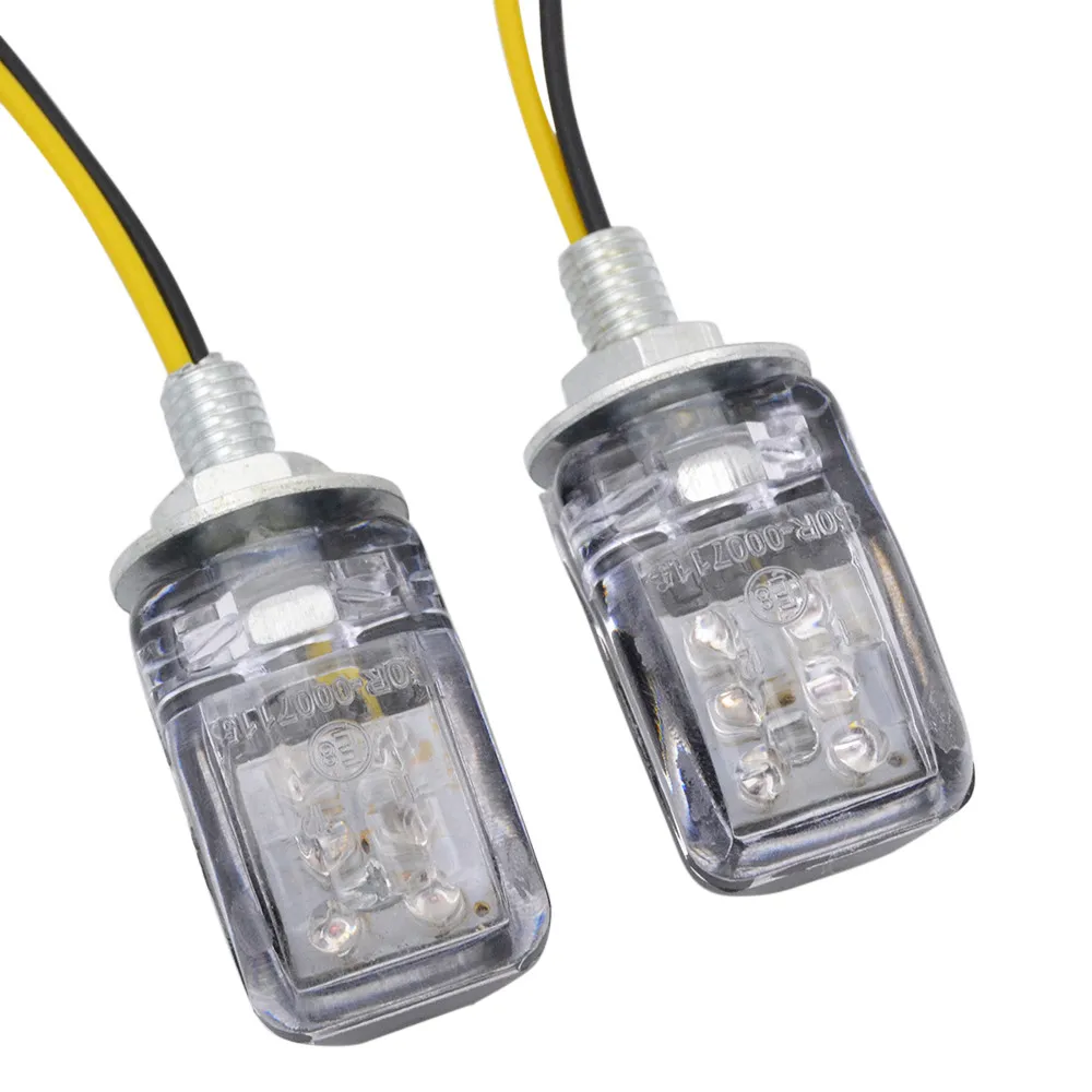 LED Motorcycle Mini Turn Signal Lights Blinker flashing Indicator 12V Housing Chrome Car Trucks 6mm Bolt Screw Lamp Bulb Power