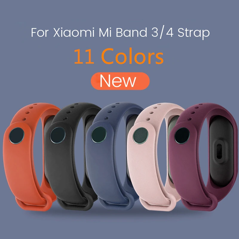 Colors Silicone strap For Xiaomi Miband 4 3 Bracelet wristband Classic Smart Watches band For Xiaomi Mi band 5 4 3 Sport Strap