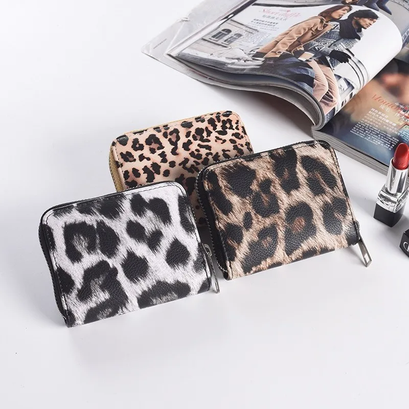 Nuovo Leopardo di Modo Delle Donne Breve Portafoglio Con Coin Purse Per Le Ragazze Piccolo Sacchetto di Frizione Per La Donna DELL\'UNITÀ di