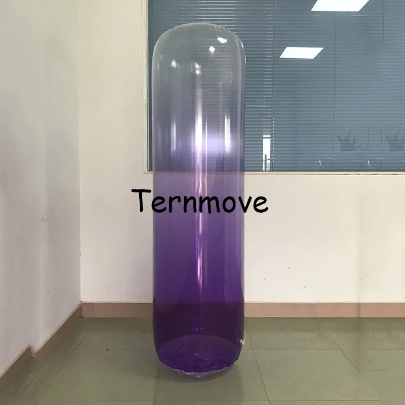 1.5M Inflatable clear tumbler pillar tube kids toy Punching Tower Bag Boxing Standing Water Base Bounce Back Sandbag