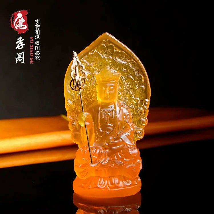 

Tibetan Buddhist King of the Inferno Bodhisattva glass statue