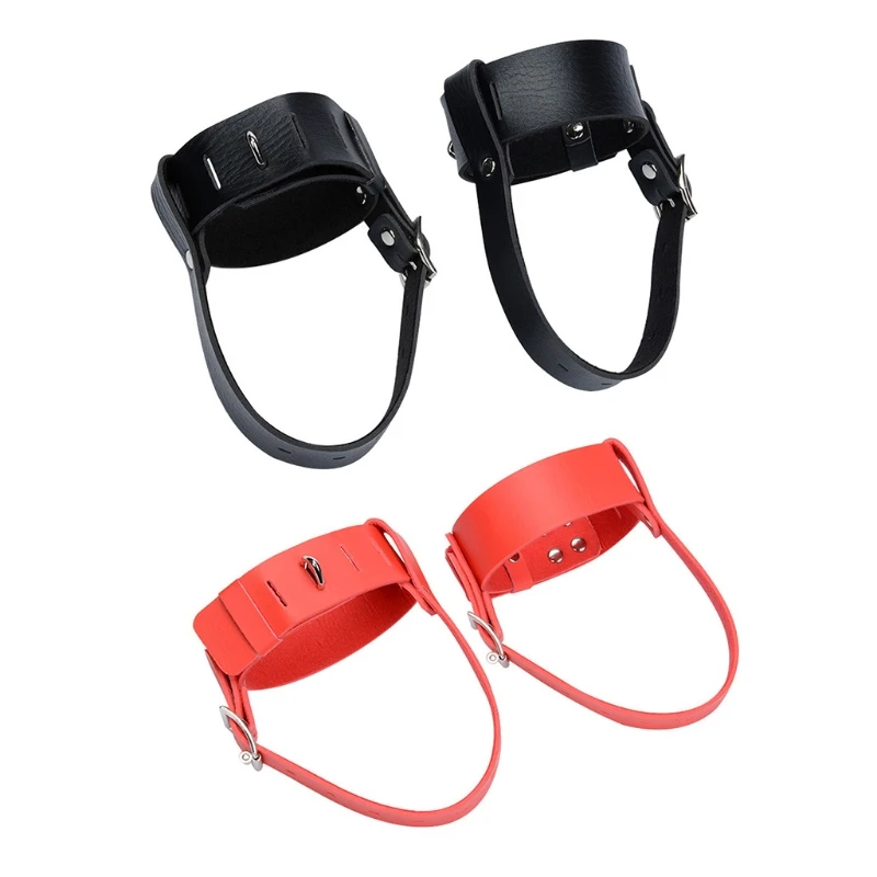 PU Leather Ankle Locking Belts Restraint Cuffs Fixed High Heel Shoes Straps Erotic Bandage with Locks Keys Adults Toys