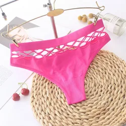 Calcinha tanga lingerie sexy fio dental, roupa íntima feminina cintura alta sem costura