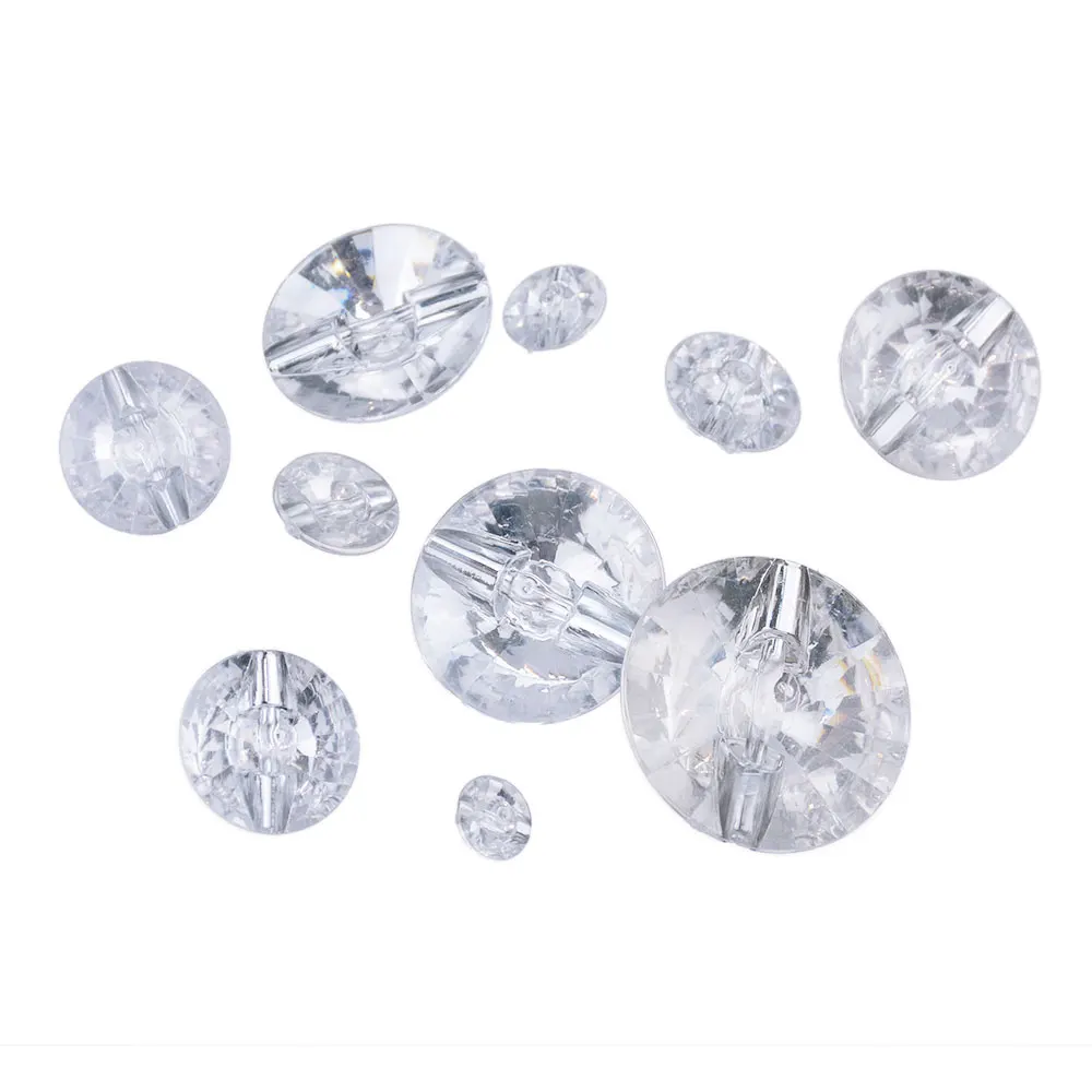 10pcs Acrylic Rhinestone Button 10MM To 35MM Crystal Buttons UFO Shape For Shining Clothing Sofa Craft Sewing Accessories