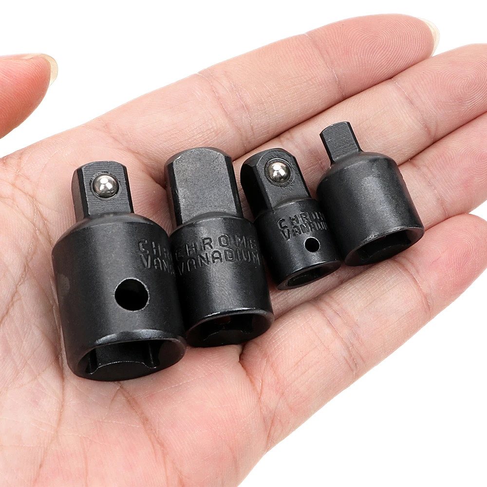 Ratchet kunci pas soket kunci pas adaptor Reducer lengan CR-V krom Vanadium baja 4 buah 1/4 3/8 1/2