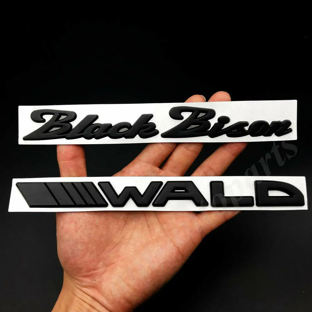 

2pcs Metal Black Bison Wald Style Car Rear Tailgate Emblem Badge Decal Sticker