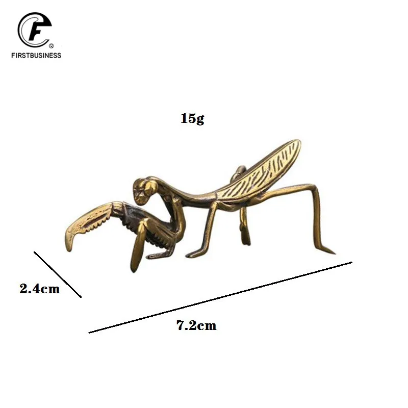 Antique Copper Ornament Brass Mantis Dragonfly Bee Cricket Figurines Miniature Insect Collection Statues Feng Shui Gifts