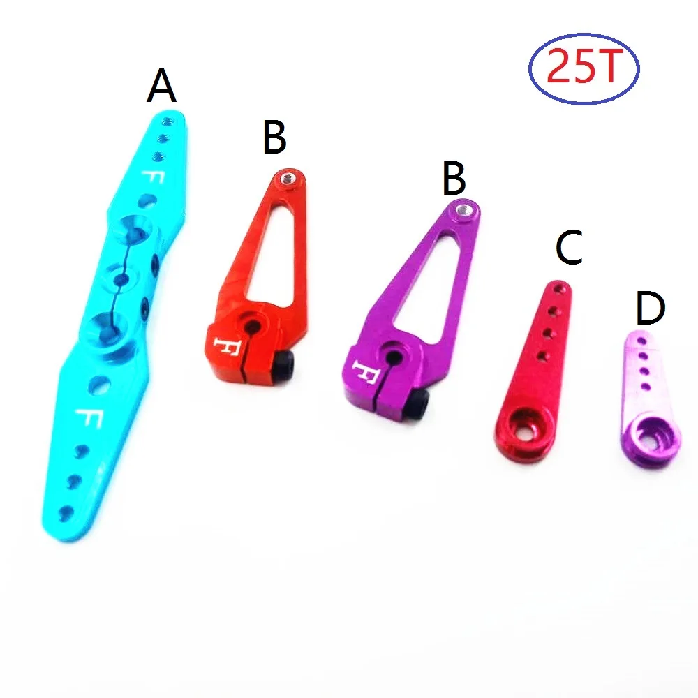 Aluminum Alloy 25T Steering Servo Arm Horn Black/Red/Blue Color for RC Car Crawler Large Torque Digital Coreless Servo parts