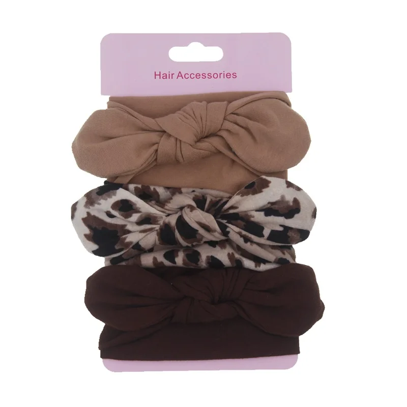 3 teile/los Baby Mädchen Stirnband für Neugeborene Babys Haar Band Elastische Zubehör Baumwolle Headwear Baumwolle Kaninchen Ohren Stirnband