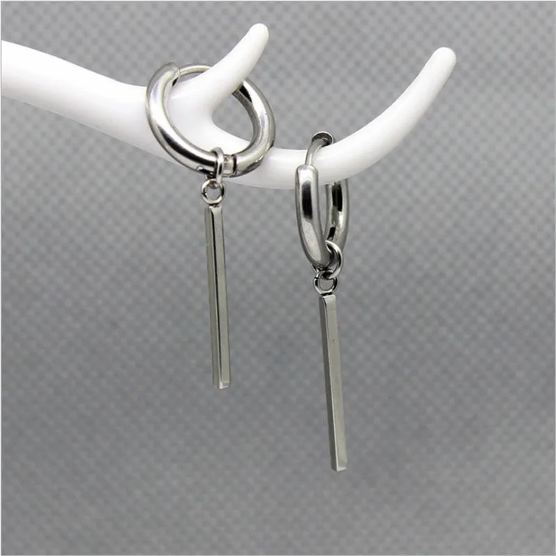 Male Vintage Small Drop Earrings For Women Men Stainless Steel Earring Pendant Circle Ring Earring Piercing Punk earring Jewelry