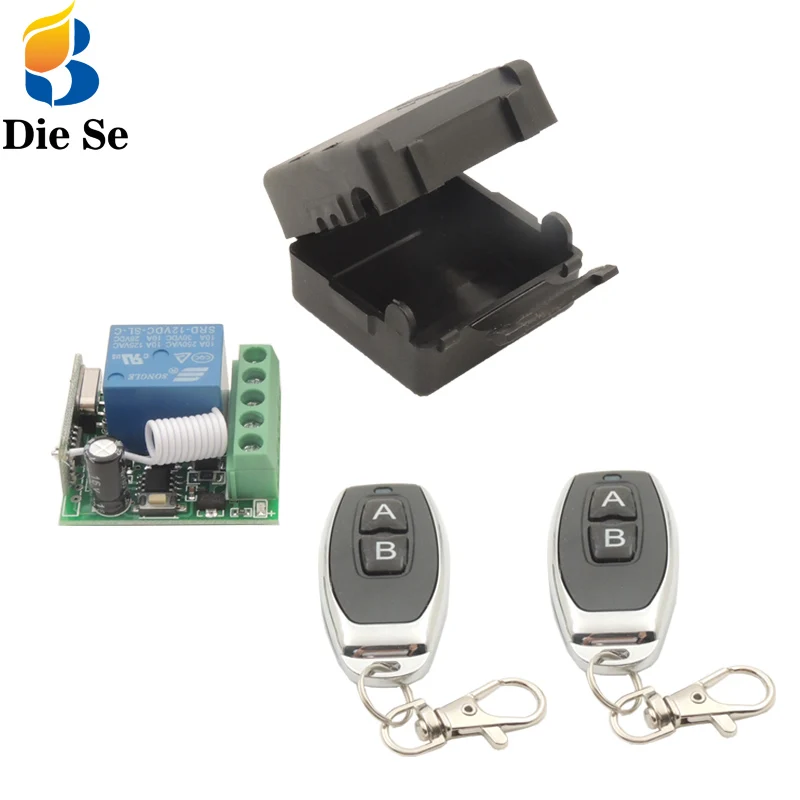 433 MHz Universal Remote Control Switch DC12V 1CH rf Relay Receiver and Transmitter for Light and Door Control