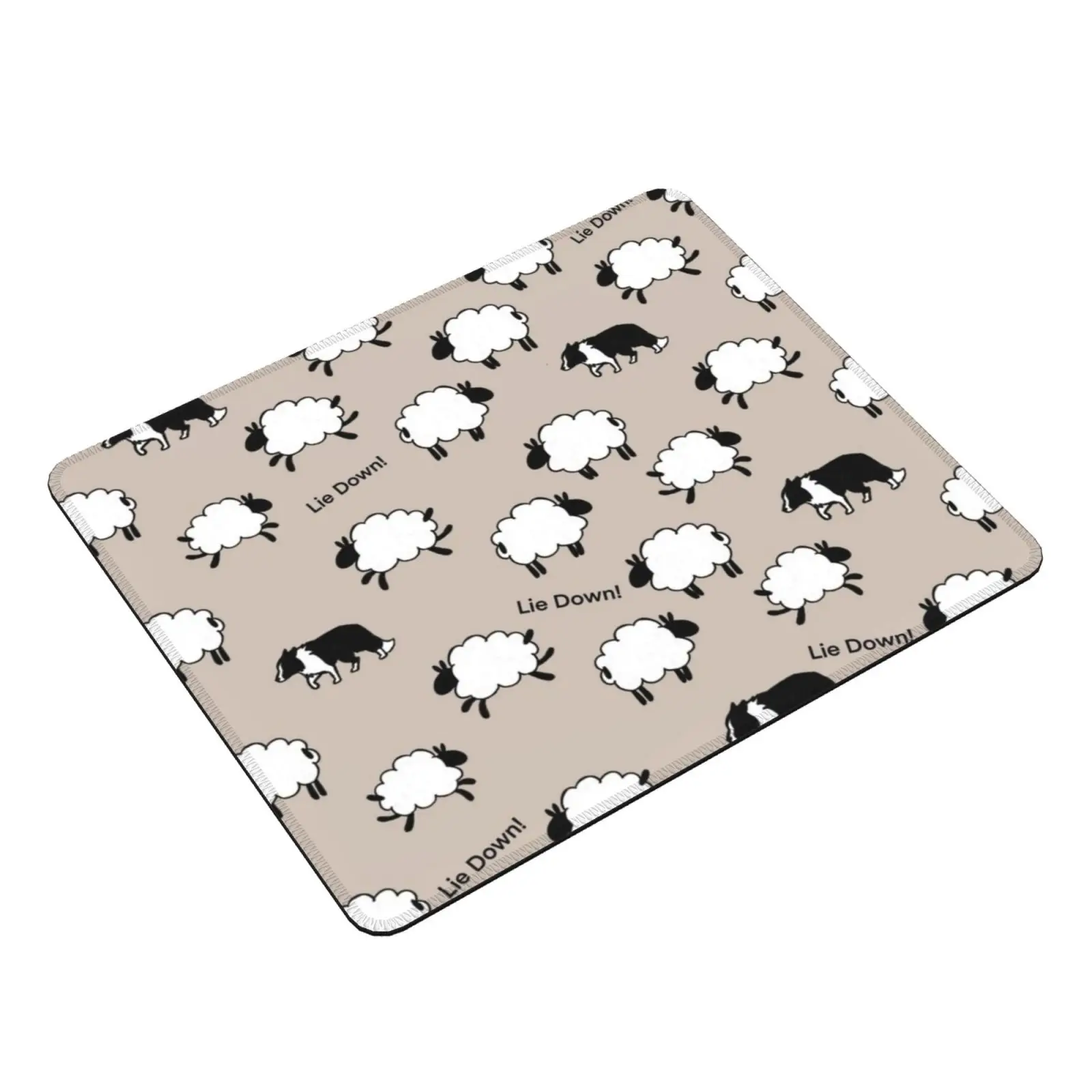 Lie Down! Mouse Pad DIY Print Border Collie Border Collie Sheepdog Lie Down Dog Dogs Sheep Sheeps