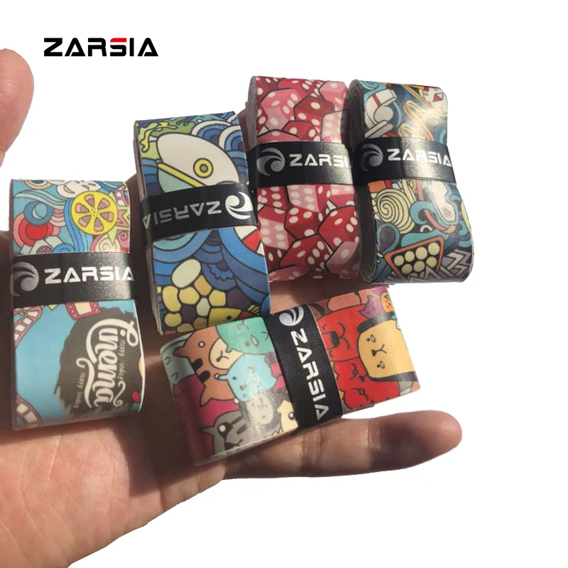 50pcs Free shipping ZARSIA NEW 2021 printing colorful tennis overgrips, an-ti slip tbadminton racket over grip fishing rod grip