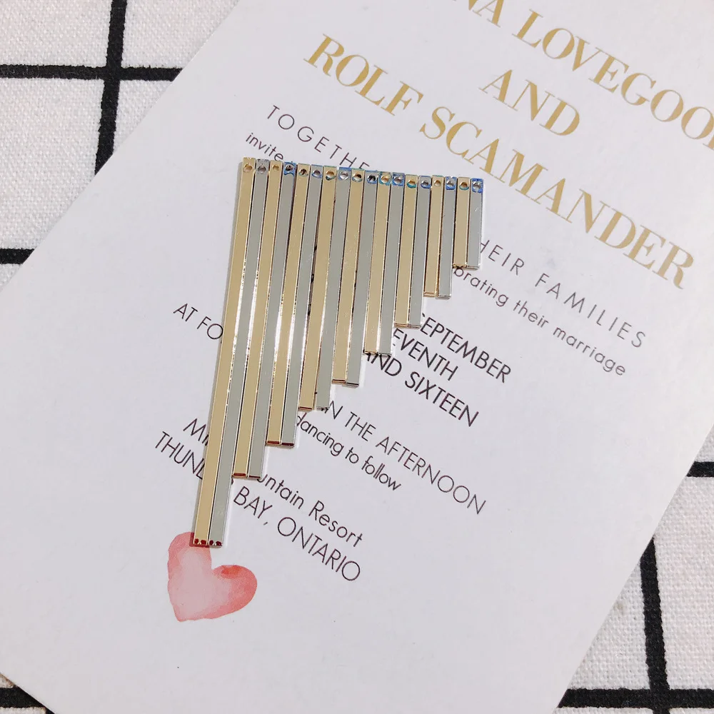 50pc 15/20/25MM Gold color Alloy Geometric Long Blank Bar for Earring/Necklace Jewelry Findings for DIY Handmade Jewelry Making