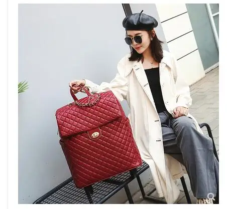 PU Women travel Trolley Bags  wheels Wheeled Luggage bag Cabin rolling luggage suitcase for woman Trolley Suitcase wheeled Bags