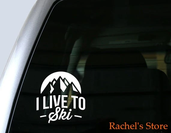 

I Live to Ski Sticker Decal Fuel Tank Cover Door Window Trunk Motorcycle Helmet for VW Golf Polo SUV Laptop