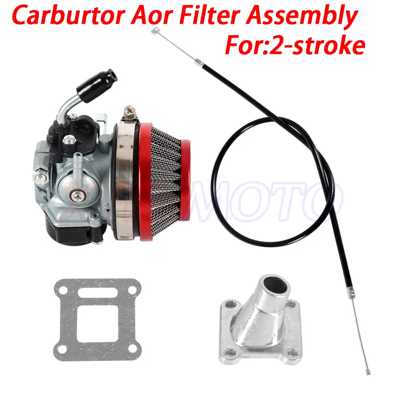 ATV 49cc Performance 19mm Carburetor 58mm Air Filter cable Assembly for 2-stroke 49cc 50cc 60cc 66cc 80cc Mini Pocket Bike Group