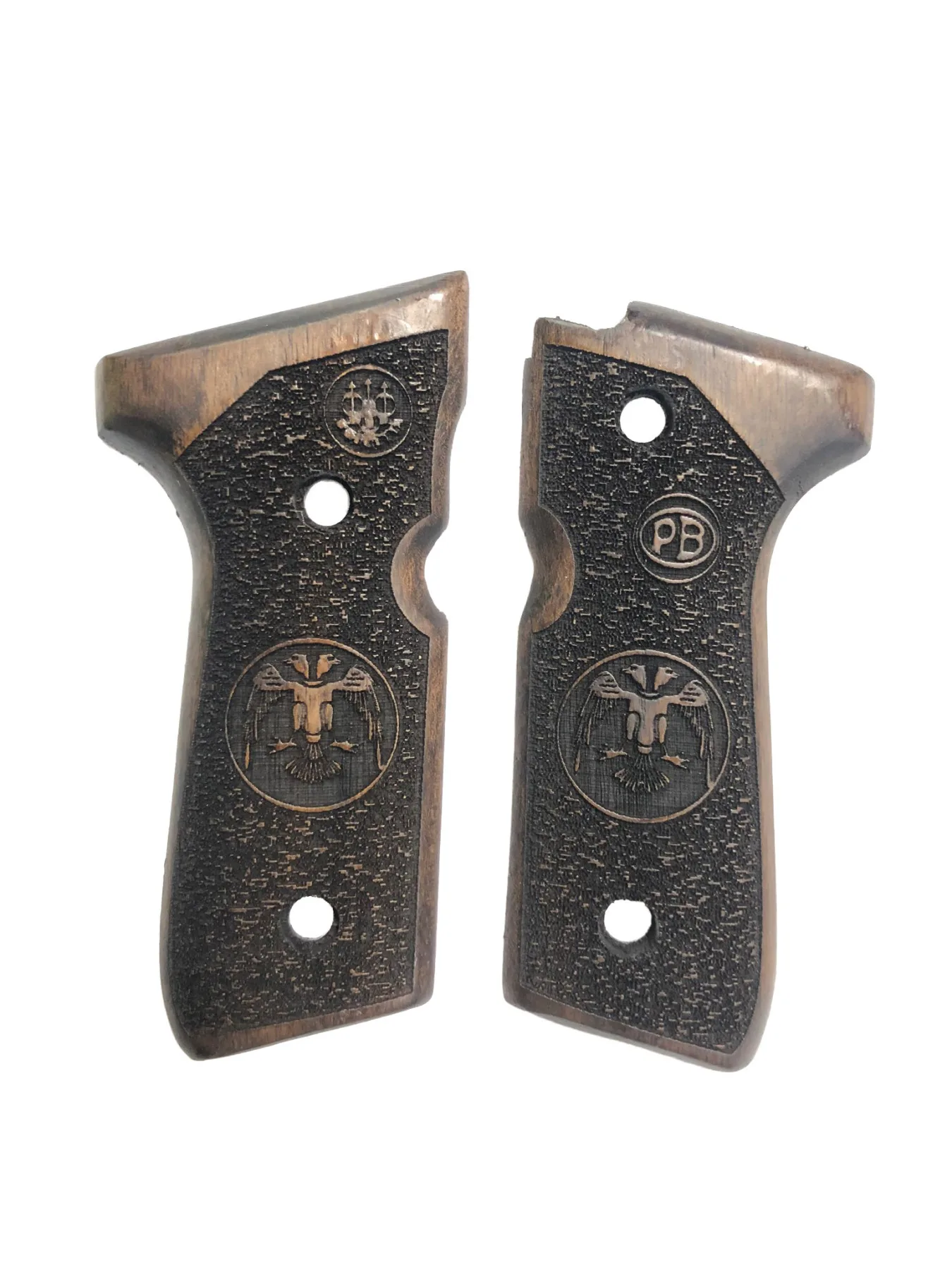 

Beretta F92 Yavuz 16 Compatible Parents Eagle Laser Cut Dark Wooden Grip