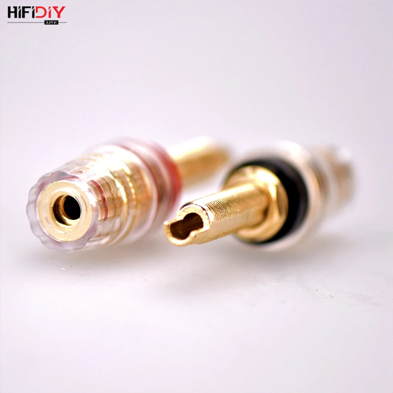 HIFIDIY LIVE 2 Stück Lautsprecher DIY Anschlussklemme Binding Post HIFI Verstärker Reines Kupfer Vergoldete Bananenbuchse Anschlussdose – Detail 8