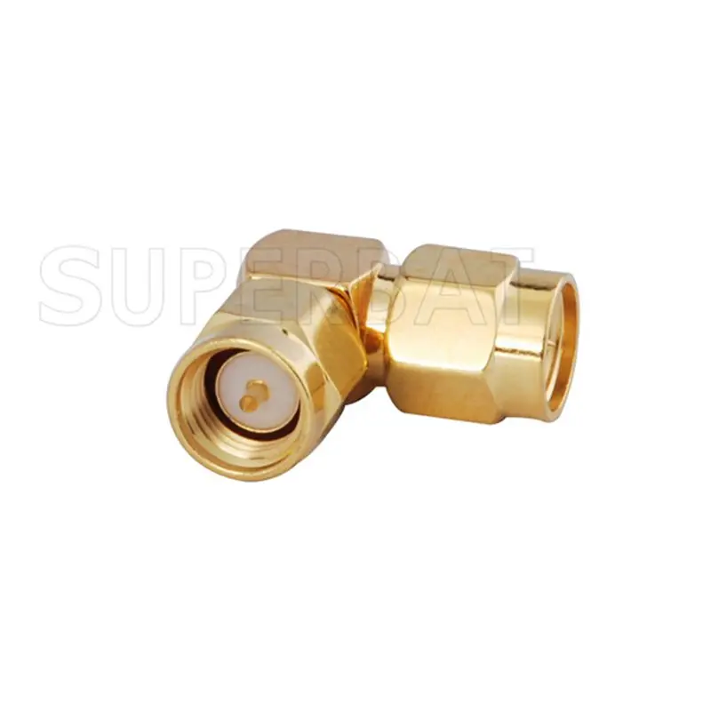 Superbat 5pcs SMA Plug to Male Right Angle RF Coaxial Connector