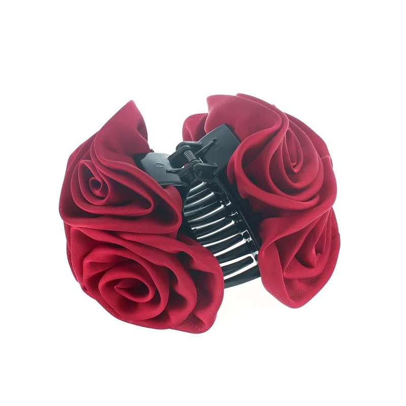 Navy Blue Black Pink Red Light Brown Floral Cloth Headwear Claw Hair Clip Plastic / Resin Hairpin Clamp Headwear Women