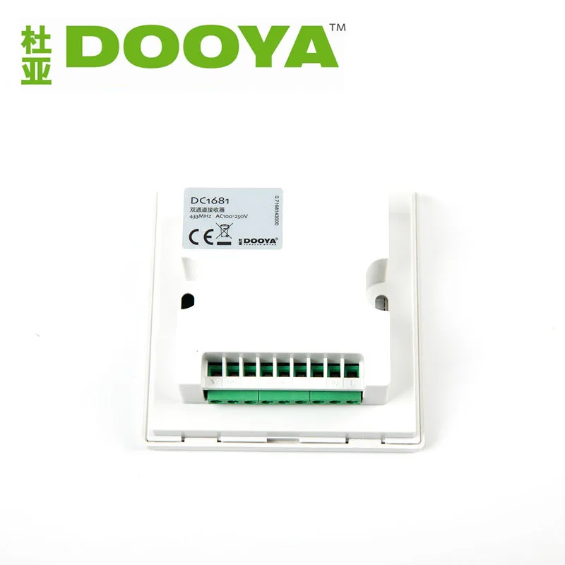 Dooya-Single Channel Wall Switch, DC1650, DC1651, Double Channel Emitter, Wall Receiver, Remote Control for Dooya Curtain Motor