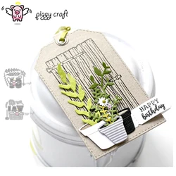 Piggy Craft metal cutting dies cut die mold Flower leaf pot basket Scrapbook paper craft knife mould blade punch stencils dies
