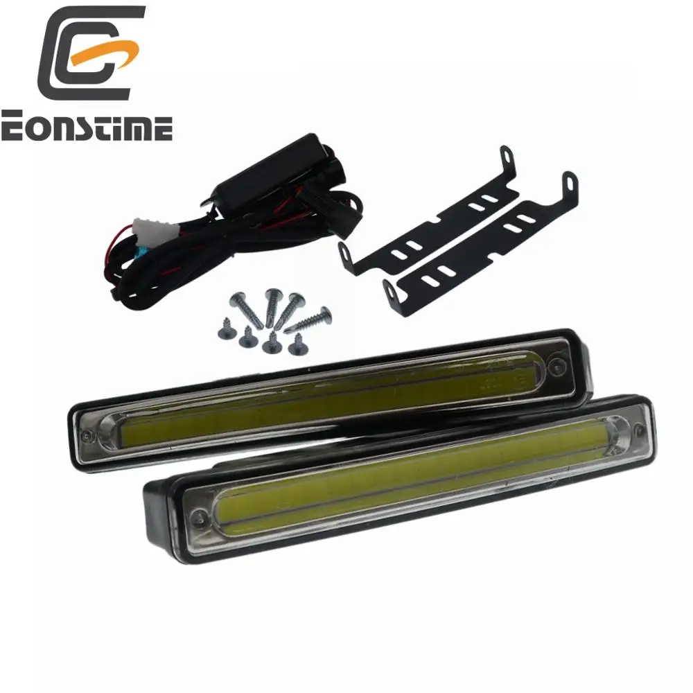 Eonstime 2pcs 16cm Ultra Bright 8W COB Waterproof Daytime Running Lights 6500K Car DRL lamp Fog 12V/24V off light Current Driver