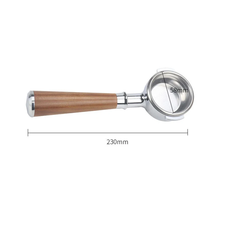 Universal Coffee Machine Alloy Filter Solid Wood Bottomless Handle Portable 58mm Group Head Coffee Accessories Bottomless Pot