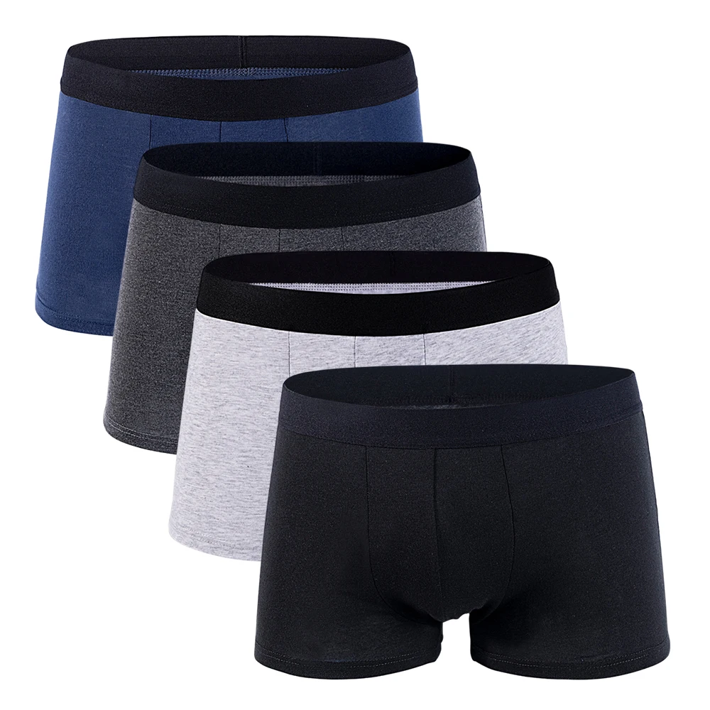Hot Sale Boxer Men Brand Cotton Men's Panties Underwear Plus Size Underwear Men Boxer Set Man Underpants Boxershorts 4PCS