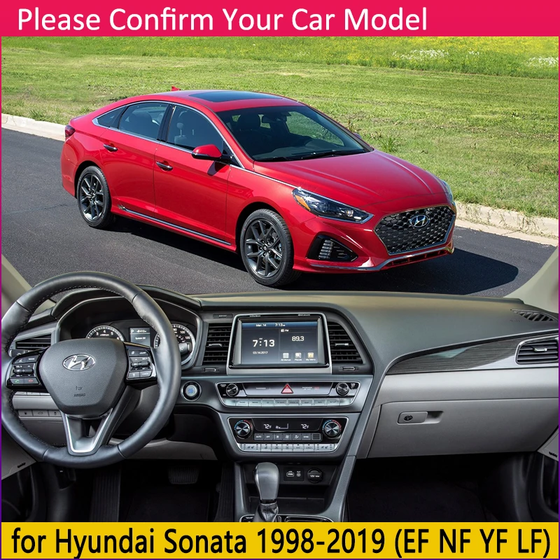 for Hyundai Sonata EF NF YF LF 1998~2019 Anti-Slip Mat Dashboard Cover Pad Sunshade Dashmat Carpet Car Accessories Rug 2010 2016