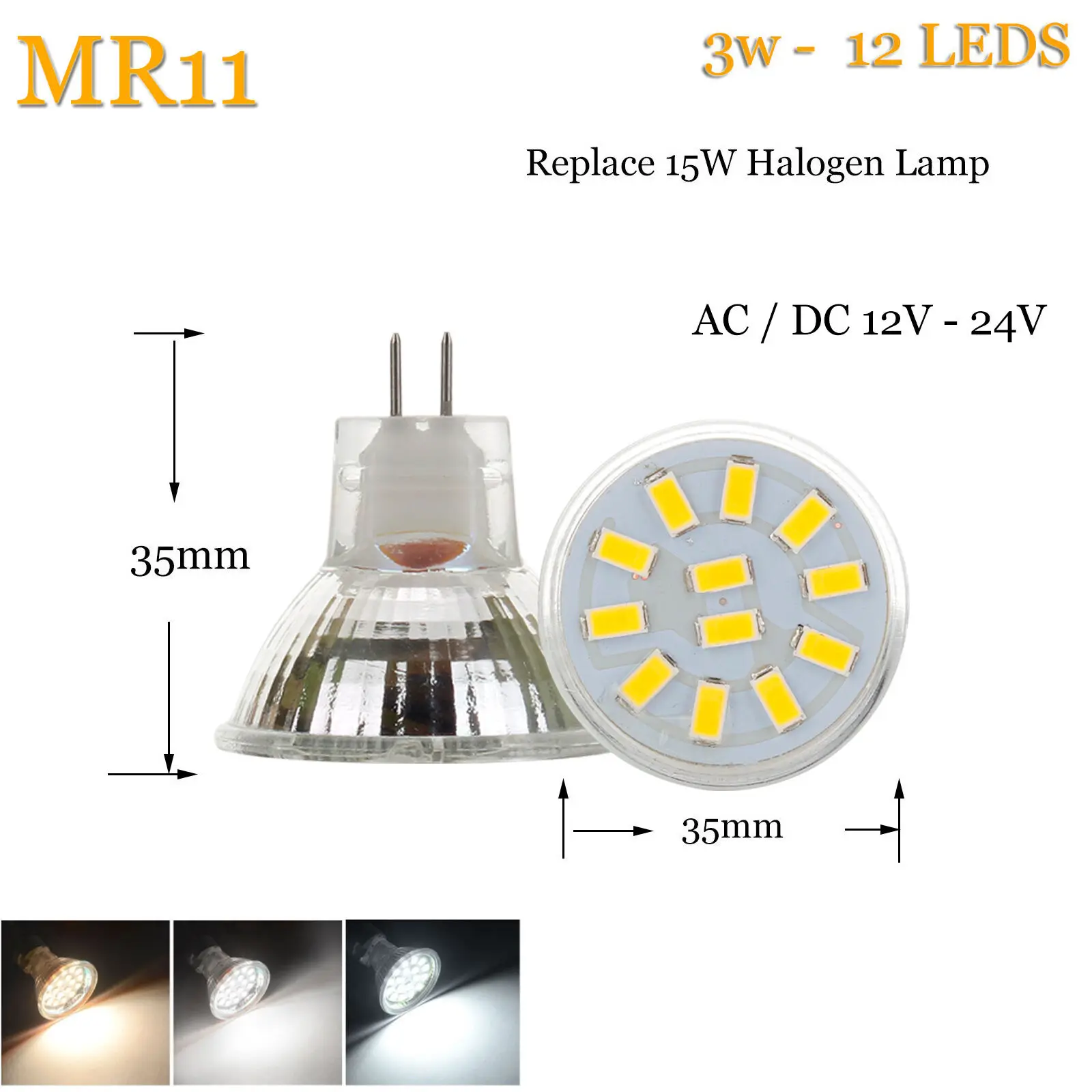 10X LED Bulb MR11 12V-24V GU4 120LM 240LM LED Bulb 9LED 12LED 15LED 5730 SMD Warm Cold Neutral White Lamp Replace Halogen Light