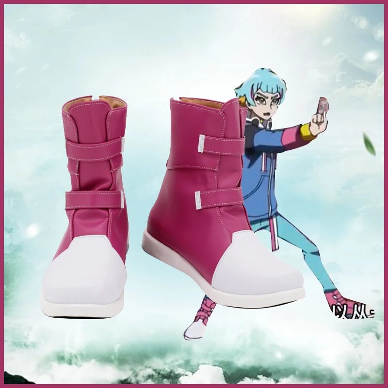 CosplayLove Yu-Gi-Oh! Vrains Roboppi Red White Cosplay Shoes Long Boots Leather Hand Custom Made For Christmas Halloween