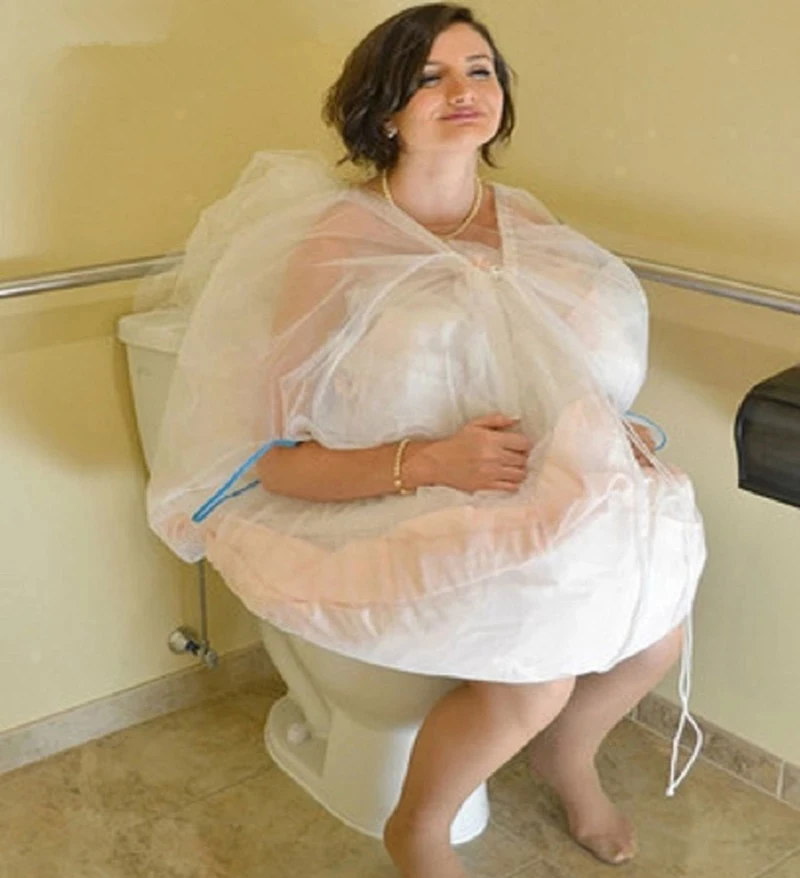 Mengumpulkan rok Slip untuk pengantin wanita Petticoat pernikahan Underskirt menghemat Anda dari Toilet air Wanita Tulle gaun melindungi dari Toilet