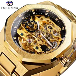 Forsining 2021 orologi meccanici automatici in oro uomo Design di marca di lusso impermeabile Mens scheletro Sport orologio militare Relogio