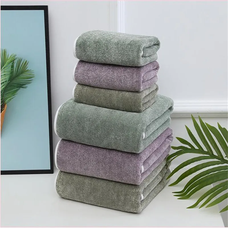 Bamboo Charcoal Fiber Towel Set Coral Velvet Bath Towel Adult Microfiber Bamboo Charcoal Face Hand Towel Bathroom Bath Towel Set