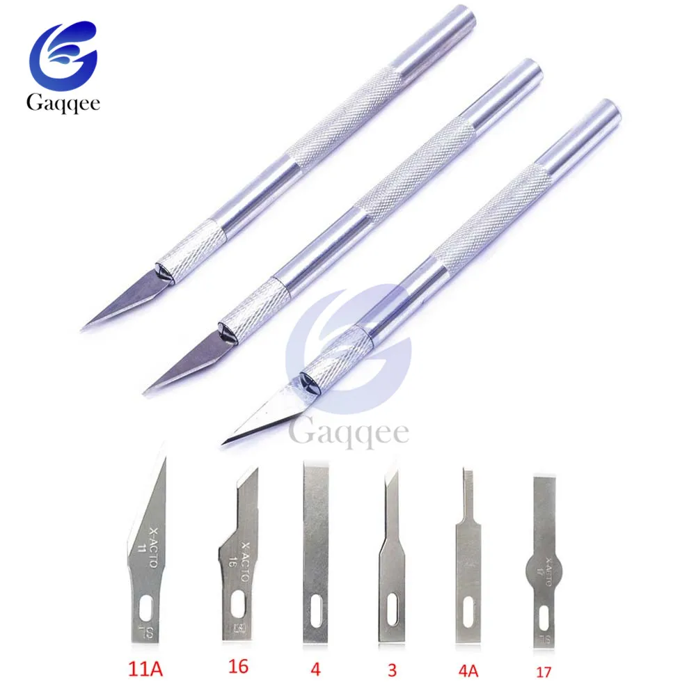 Stainless Steel Blades Wood Carving Graver Crafts Wood Cut Scorper Knife for Mobile Phone Films Tools Cutter Repair Sharp