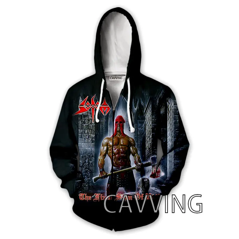 New Fashion  3D Print  Sodom Band  Zipper Hoodies Zip Up Hooded Sweatshirts Harajuku Hoodie Hip Hop Sweatshirts