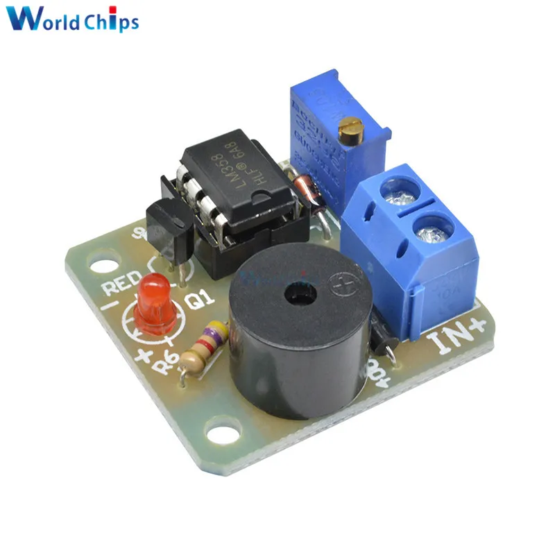 9V/12V Battery Sound and Light Alarm Against Over-discharge Protection Board Low Voltage /Under Voltage Protection Module