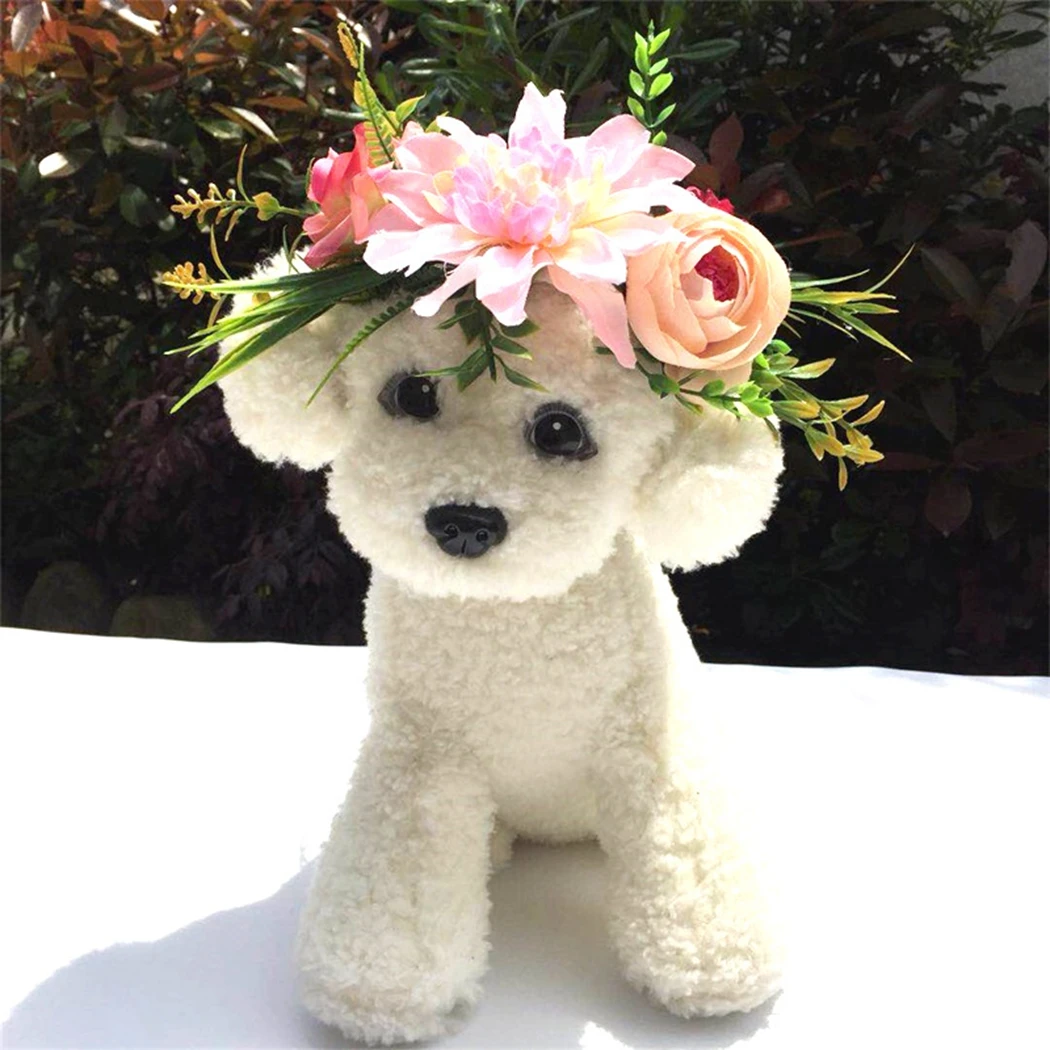 Pet Headband Creative Artificial Decorative Lovely Flower Headband Pet Headwear Cat Dog Clothing Accessories Pet Supplies